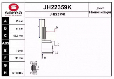 SNRA jh22359k -  Шарнирный комплект, приводной вал
