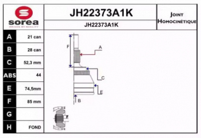 SNRA jh22373a1k -  Шарнирный комплект, приводной вал