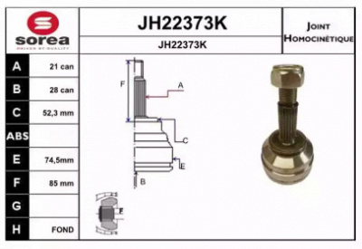SNRA jh22373k -  Шарнирный комплект, приводной вал