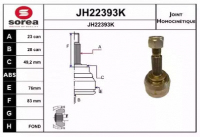 SNRA jh22393k -  Шарнирный комплект, приводной вал