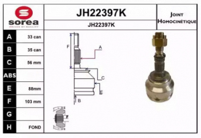 SNRA jh22397k -  Шарнирный комплект, приводной вал