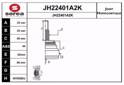 SNRA jh22401a2k -  Шарнирный комплект, приводной вал