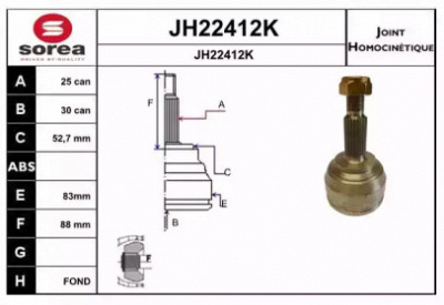 SNRA jh22412k -  Шарнирный комплект, приводной вал