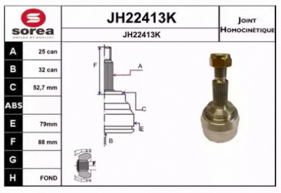 SNRA jh22413k -  Шарнирный комплект, приводной вал