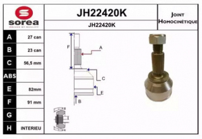 SNRA jh22420k - Шарнирный комплект, приводной вал