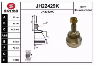 SNRA jh22429k -  Шарнирный комплект, приводной вал