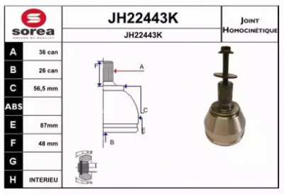 SNRA jh22443k -  Шарнирный комплект, приводной вал