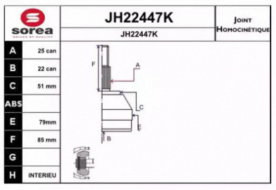 SNRA jh22447k -  Шарнирный комплект, приводной вал