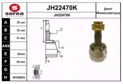 SNRA jh22470k -  Шарнирный комплект, приводной вал