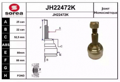 SNRA jh22472k -  Шарнирный комплект, приводной вал