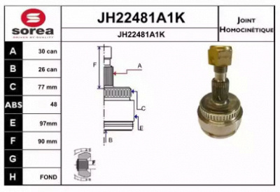 SNRA jh22481a1k -  Шарнирный комплект, приводной вал