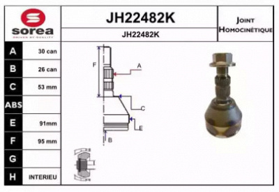 SNRA jh22482k -  Шарнирный комплект, приводной вал