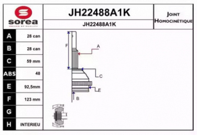 SNRA jh22488a1k -  Шарнирный комплект, приводной вал