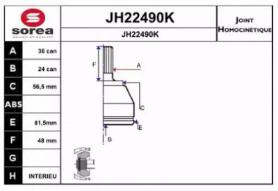 SNRA jh22490k - Шарнирный комплект, приводной вал