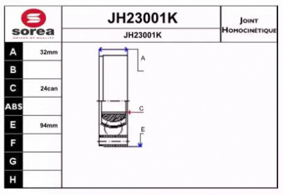 SNRA jh23001k -  Шарнирный комплект, приводной вал