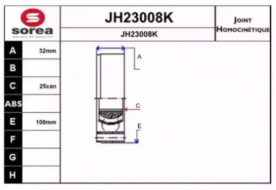 SNRA jh23008k - Шарнирный комплект, приводной вал