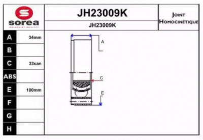 SNRA jh23009k -  Шарнирный комплект, приводной вал