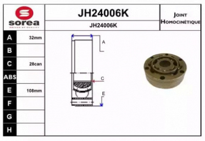 SNRA jh24006k -  Шарнирный комплект, приводной вал
