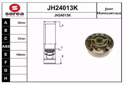 SNRA jh24013k - Шарнирный комплект, приводной вал