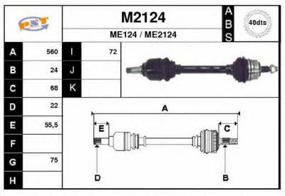 SNRA m2124 - Приводной вал