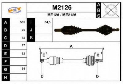 SNRA m2126 - Приводной вал