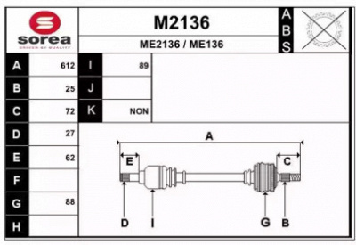 SNRA m2136 -  Приводной вал