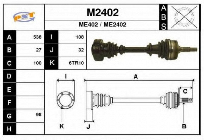 SNRA m2402 - Приводной вал