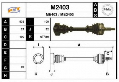 SNRA m2403 -  Приводной вал