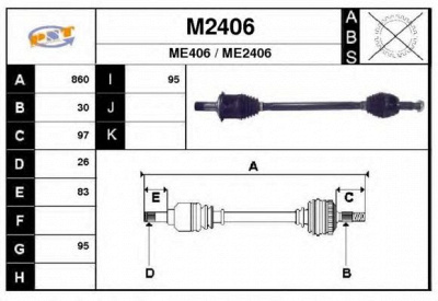 SNRA m2406 - Приводной вал