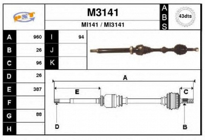 SNRA m3141 - Приводной вал