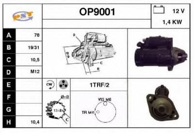 SNRA op9001 -  Стартер