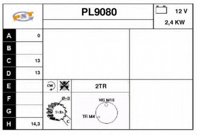 SNRA pl9080 - Стартер
