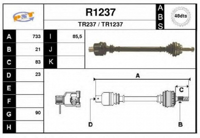 SNRA r1237 -  Приводной вал