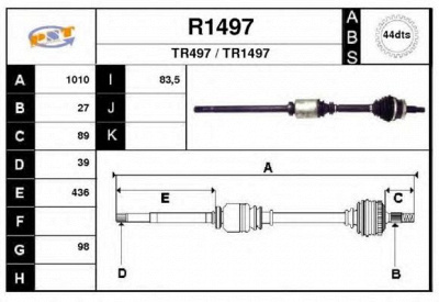 SNRA r1497 - Приводной вал