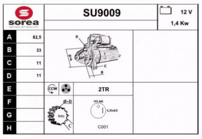SNRA su9009 - Стартер