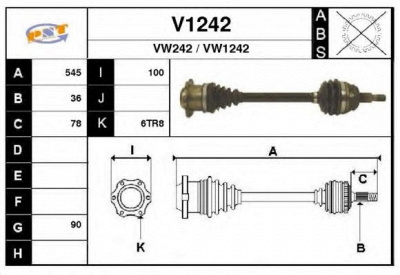 SNRA v1242 - Приводной вал