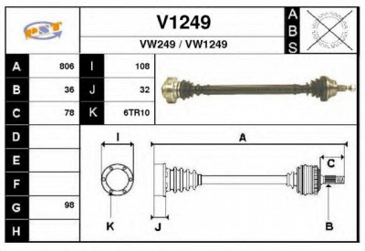 SNRA v1249 - Приводной вал