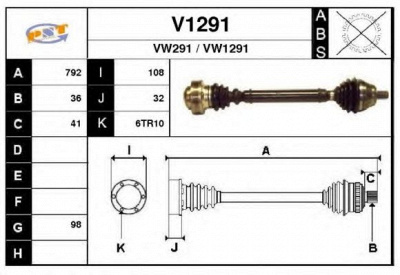 SNRA v1291 - Приводной вал