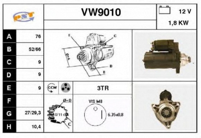 SNRA vw9010 - Стартер