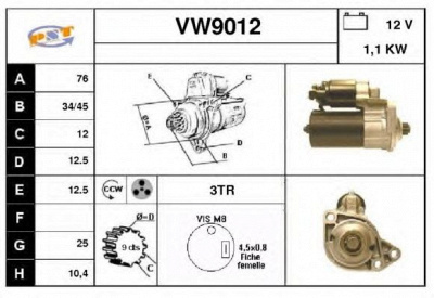 SNRA vw9012 - Стартер