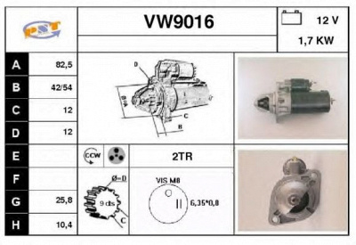 SNRA vw9016 -  Стартер
