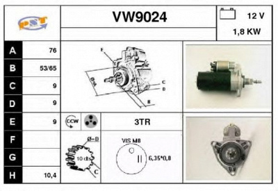 SNRA vw9024 - Стартер