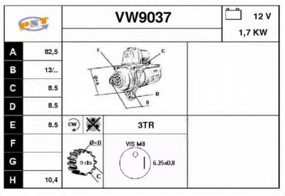 SNRA vw9037 - Стартер