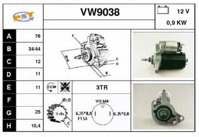 SNRA vw9038 -  Стартер