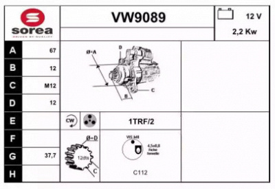 SNRA vw9089 -  Стартер