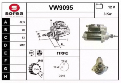 SNRA vw9095 - Стартер