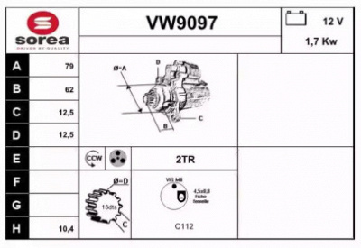 SNRA vw9097 - Стартер