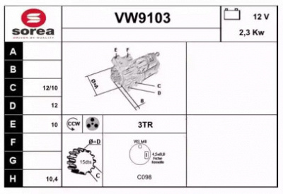 SNRA vw9103 - Стартер