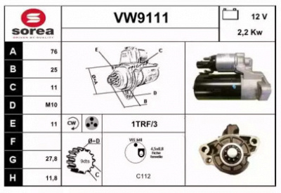 SNRA vw9111 -  Стартер