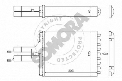 SOMORA 210450 -  Теплообменник, отопление салона